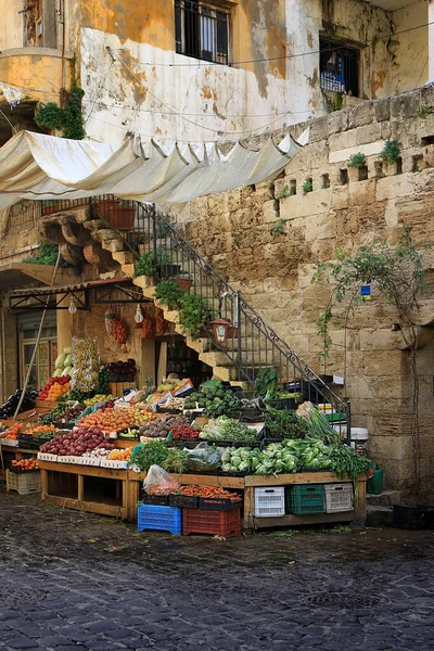 Grönsaks Och Fruktaffär Den Historiska Souken Batroun Libanon — Stockfoto