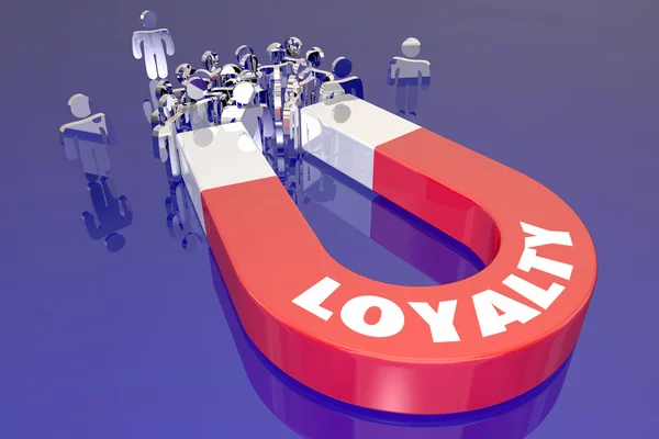 Loyalty Magnet Word — Stock Photo, Image