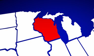 Wisconsin WI State USA clipart