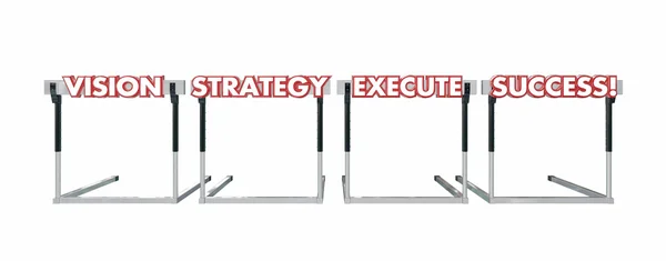 Vision strategi genomförande framgång hoppning — Stockfoto