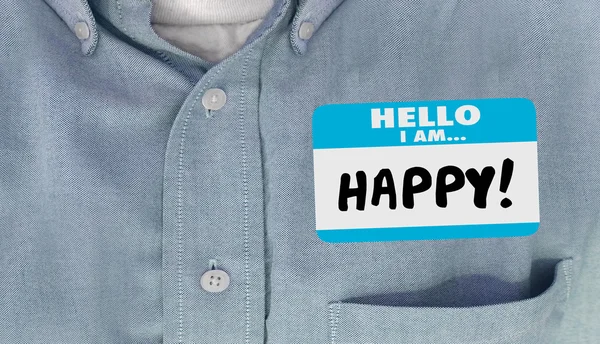 Hola, soy Happy Name Tag — Foto de Stock