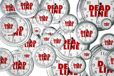 Deadline Due Dates Clocks Flying   clipart
