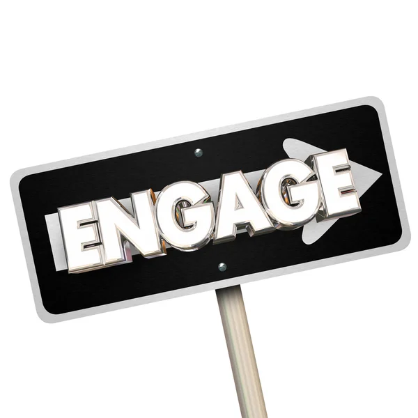 Engage One Way Arrow — Stock Photo, Image