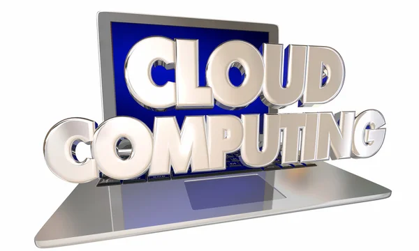 Cloud Computing Laptop — Stockfoto