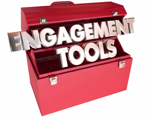 Outils d'engagement Boîte à outils Mots 3d — Photo