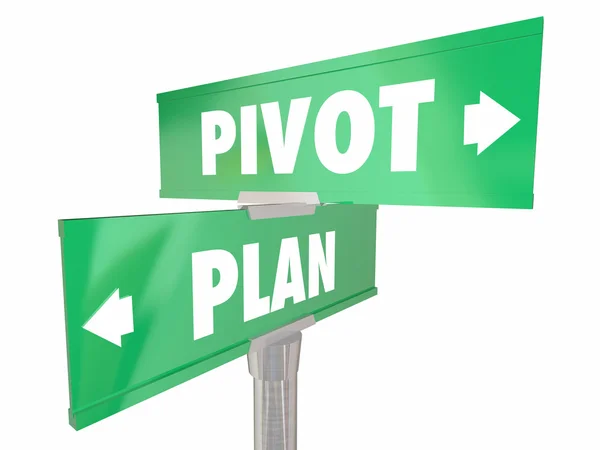 Planera Vs Pivot - vägmärken — Stockfoto