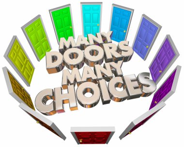 Many Doors Choices Doors  clipart
