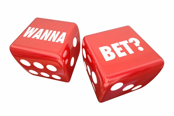 Wanna Bet Wager Casino Dados —  Fotos de Stock