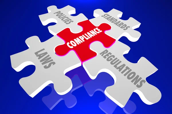 Compliance Laws Policies Regulations Puzzle — Stock Photo, Image