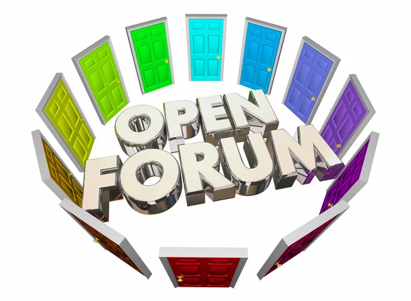 Open Forum Many Doors — Stock Photo, Image