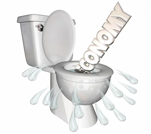Economy - Flush Down Toilet — Stock Photo, Image