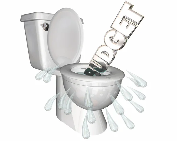 Budget - Flushed Down Toilet — Stock Photo, Image