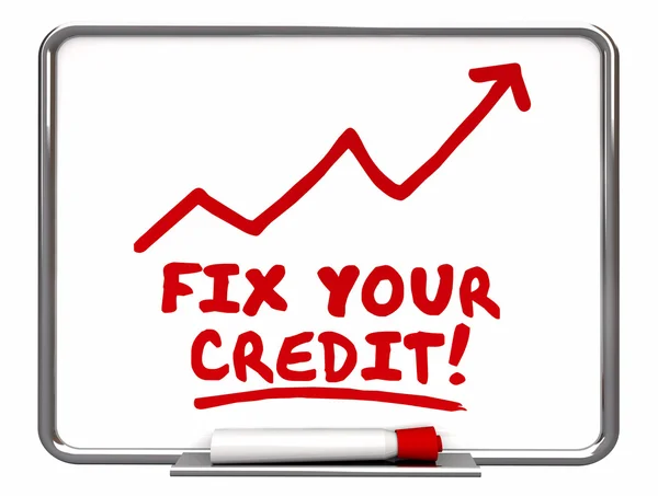 Opravit vaší kreditní šipka — Stock fotografie