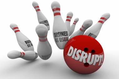 Disrupt Business As Usual Change Bowling  clipart