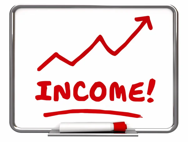 Seta de gráfico de aumento de renda — Fotografia de Stock