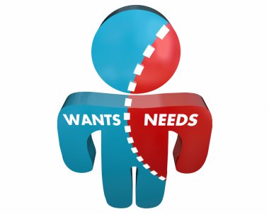 Wants Vs Needs Person clipart