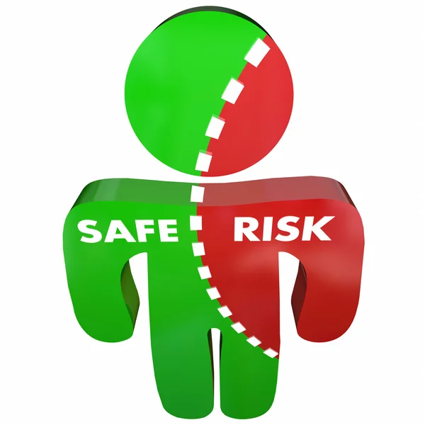 Säker Vs Risk Person — Stockfoto