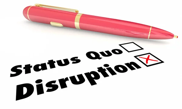 Disruption Vs Status Check Mark — Stock Photo, Image