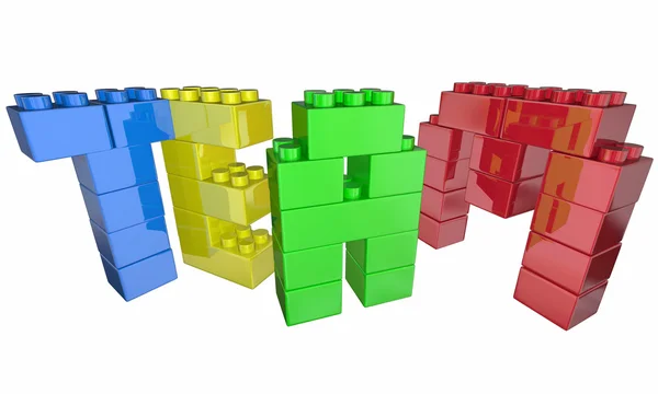 Blocs de jouets d'équipe — Photo