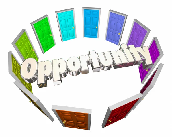 Oportunidade portas 3d ilustração — Fotografia de Stock