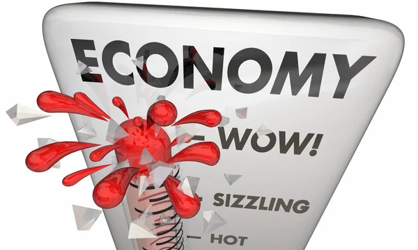 Economia Termômetro Ilustração 3d — Fotografia de Stock