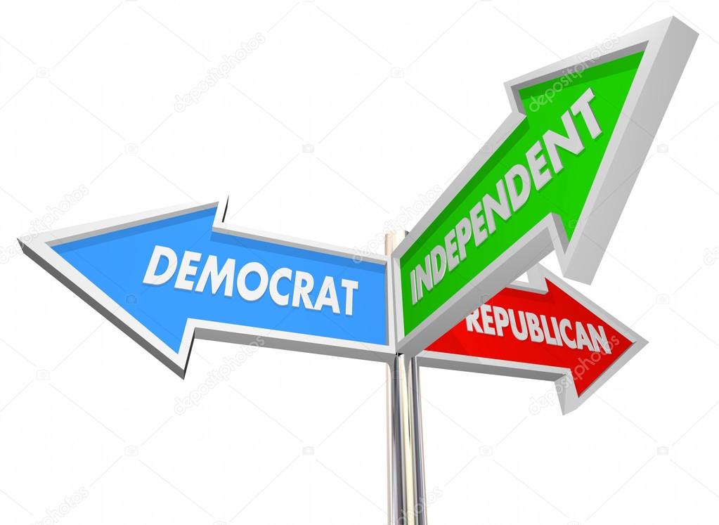 Democrat Republican Independent Signs