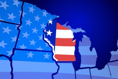 Wisconsin USA Flag  clipart