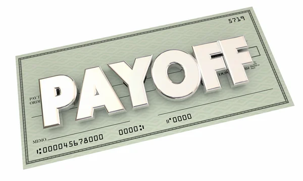 Payoff Check Illustration — Stock Photo, Image