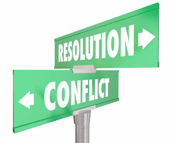 Иллюстрация конфликта против разрешения
