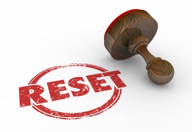 Reset Reposition Stamp 3d Illustration clipart