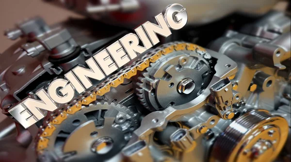 Motor de automóvel do motor da palavra da engenharia — Fotografia de Stock