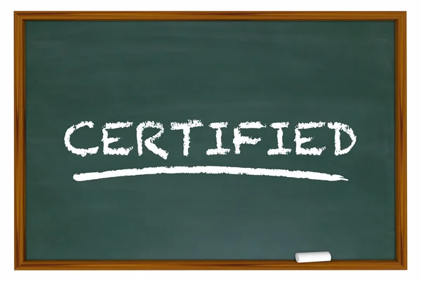 Certifierad Word Chalkboard lärande certifiering — Stockfoto