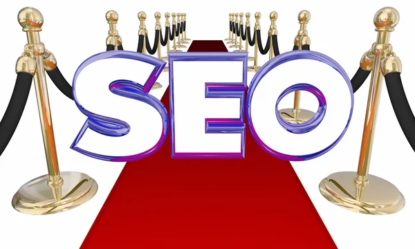 SEO Search Engine Optimization červený koberec — Stock fotografie