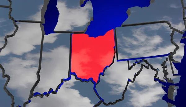 Ohio map wolken usa — Stockfoto