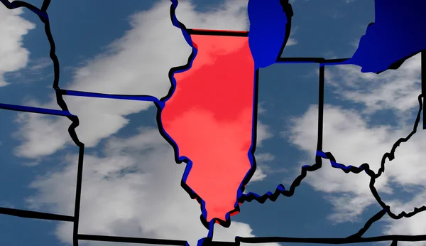 Mapa počasí podnebí v Illinois mraky — Stock fotografie