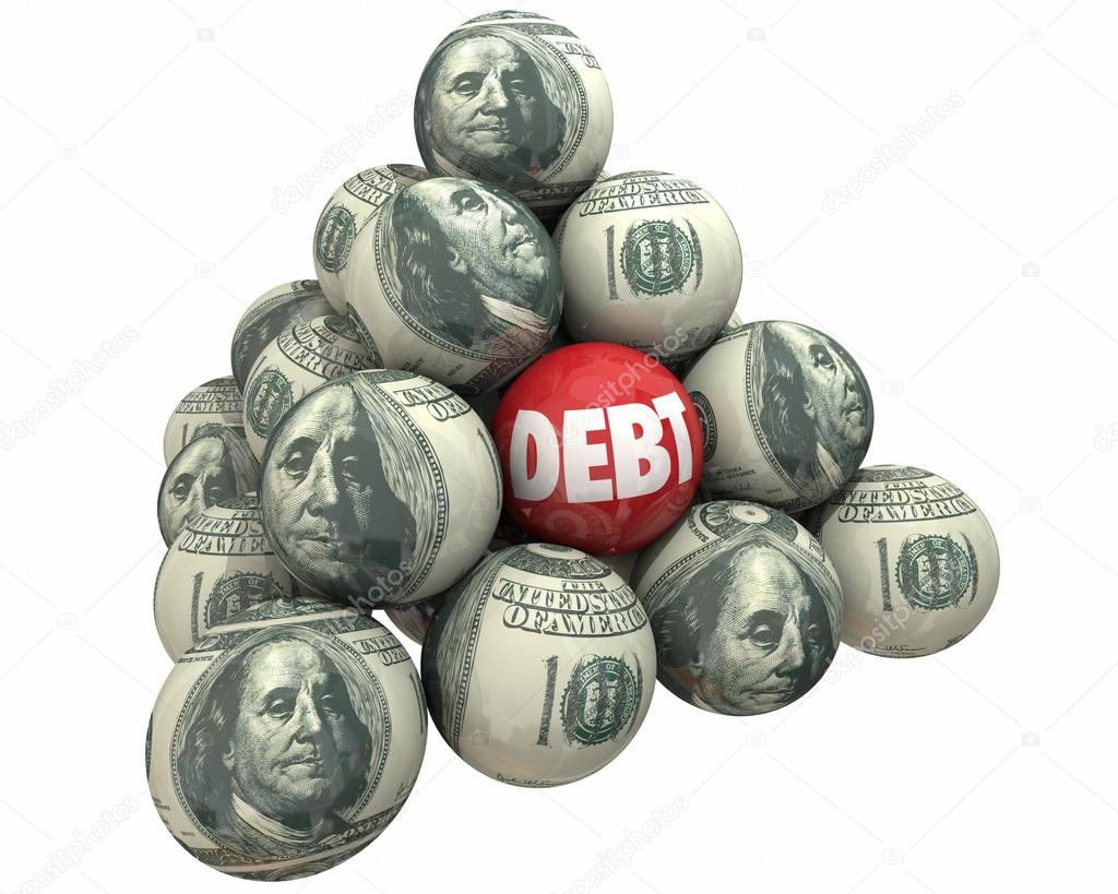 Debt Money Deficit Owed Loan Borrow Balls