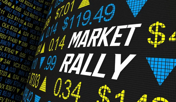 Market Rally Stock Share Prices Increase Higher Wave Trend Illustration — Stock Photo, Image