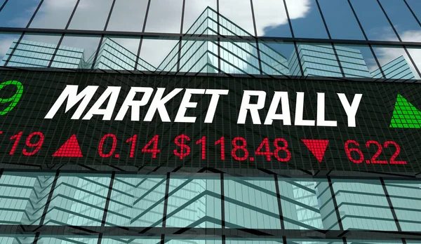 Marktrally Wall Street Aktienticker Aktienkurse Steigen Illustration — Stockfoto