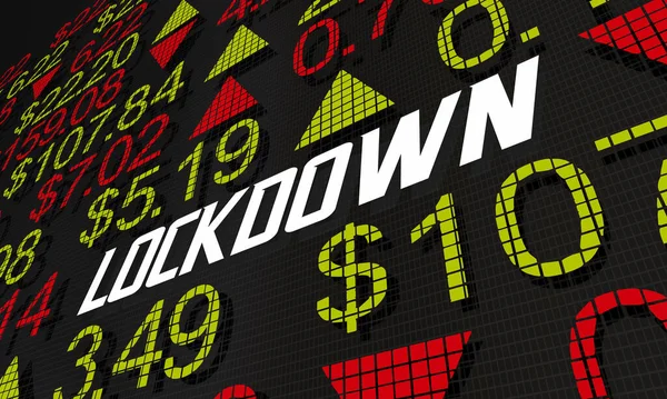 Lockdown Stock Market Impact Business Shutdown Share Prices Illustration — Stock Photo, Image