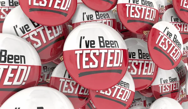 Been Tested Examined Checked Passed Approved Buttons Illustration — Stock Photo, Image