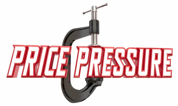 Price Pressure Clamp Vise Cost Reduction Squeeze Word Illustration — Stock Photo, Image