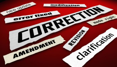 Düzeltme Haber Başlıkları Hatası Düzeltilen Yeni Bilgi 3d İllüstrasyonu