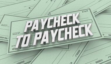 Maaş çeki yığını Kişisel Mali Borç 3d Görüntü