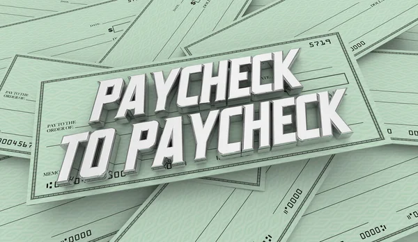 Salarischeque Aan Paycheck Money Stapel Persoonlijke Financiën Schuld Illustratie — Stockfoto