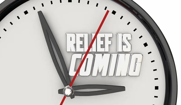 Relief Coming Clock Help Support Time Assistance Illustration — Stock Photo, Image