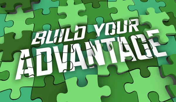Build Your Advantage Competitive Edge Win Puzzle Illustration — Fotografia de Stock