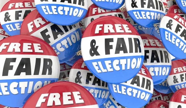 Free Fair Election Buttons Pins Vote Democracy Pride Illustration — 图库照片