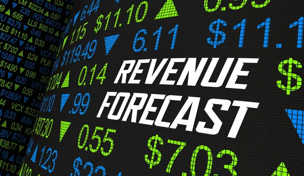 Revenue Forecast Stock Market Earnings Estimate Financial Outlook Animation — Stock Photo, Image