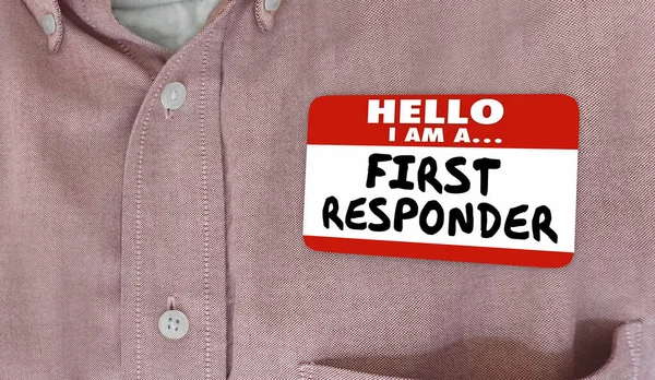 First Responder Name Tag Emergency Health Care Worker Employee 3d Illustration