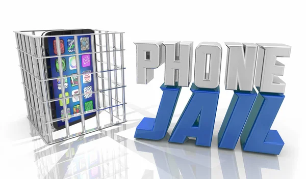 Telefone Prisão Evitar Parar Distração Chama Textos Bloquear Ilustração — Fotografia de Stock